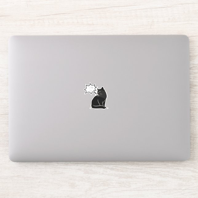  Personalised Black Cat Laptop Sticker (Computer)