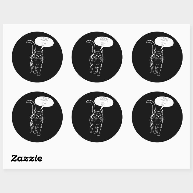 Personalised Black Cat Laptop Sticker  (Sheet)