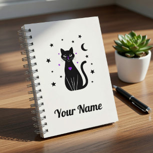 Personalised Black Cat Notebook
