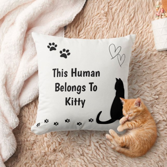 Personalised Black Cat Pillow (Creator Uploaded)