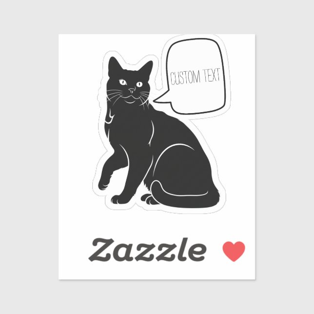 Personalised Black Cat Speech Bubble Laptop  (Sheet)