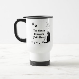 Personalised Black Cat Travel Mug