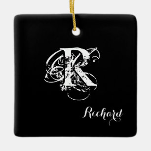Personalised Black Ceramic Ornament
