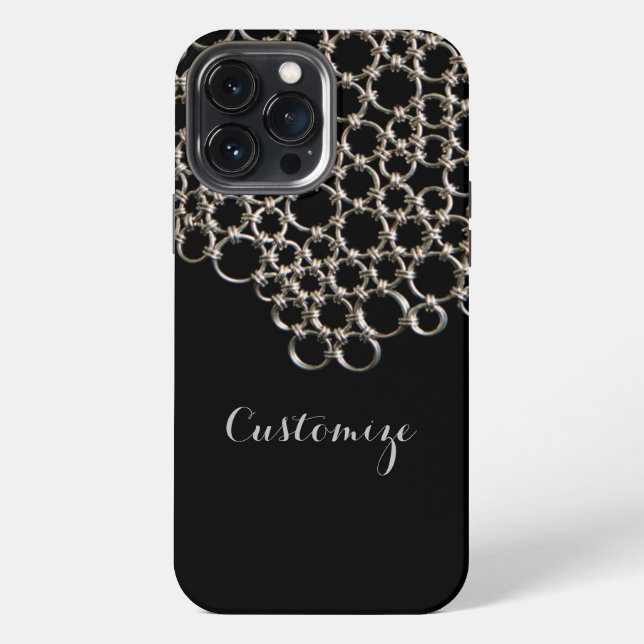 Personalised Black Chain  iPhone Case (Back)