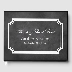 Personalised black chalkboard wedding guest book