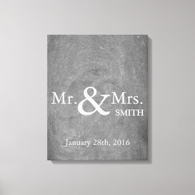 Personalised Black Chalkboard Wedding Guestbook (Front)