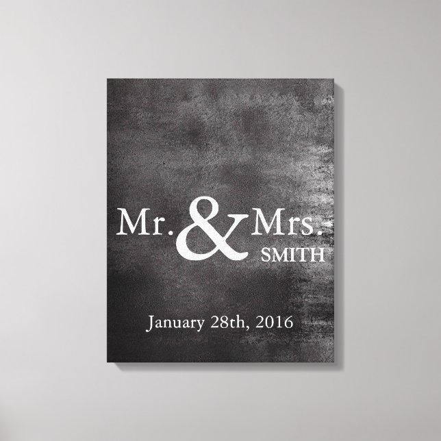 Personalised Black Chalkboard Wedding Guestbook (Front)