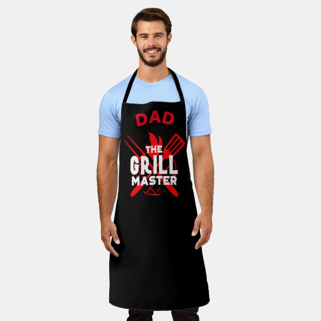 Personalised Black Chef Dad #FATHERSDAYGift  Apron (Worn)