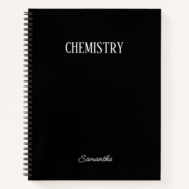  Personalised Black Chemistry Subject Notebook (Front)