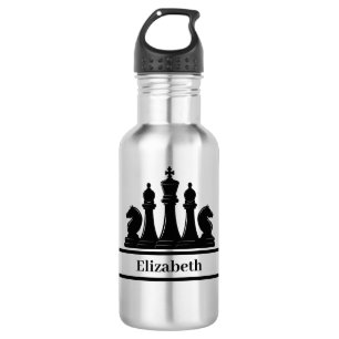 Personalised Black Chess Pieces 532 Ml Water Bottle