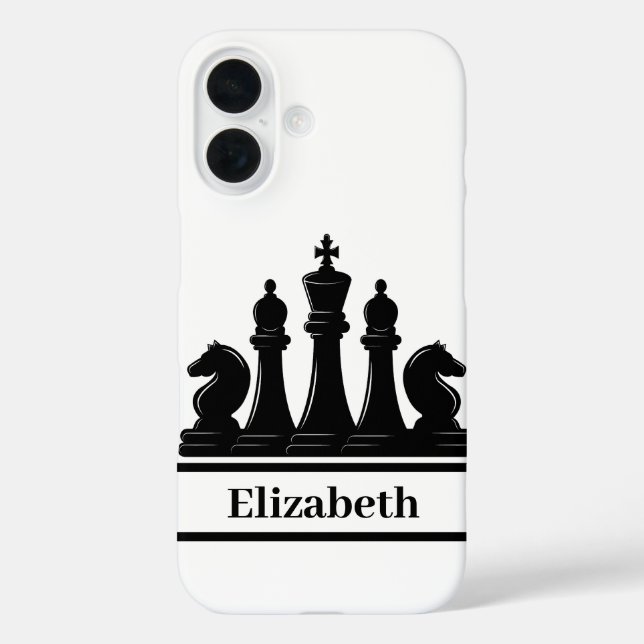 Personalised Black Chess Pieces Case-Mate iPhone Case (Back)