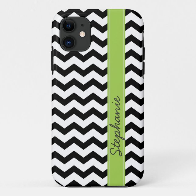 Personalised Black Chevron Zigzag iPhone 5 Case (Back)