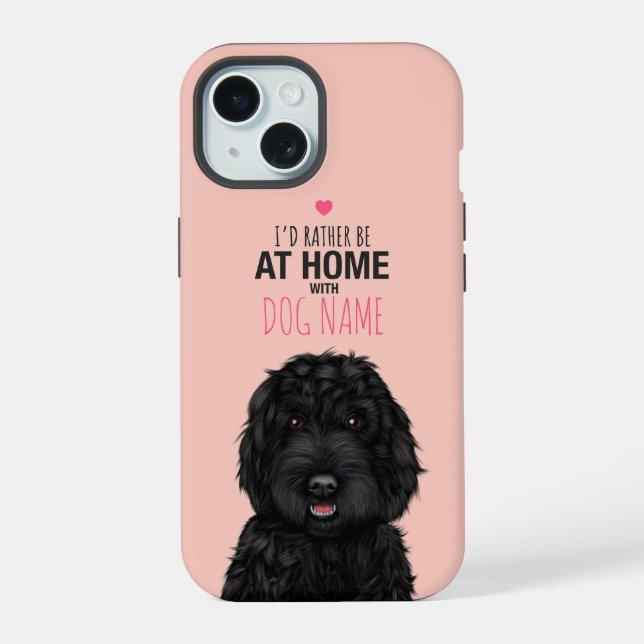 Personalised Black Cockapoo  iPhone 15 Case (Back)