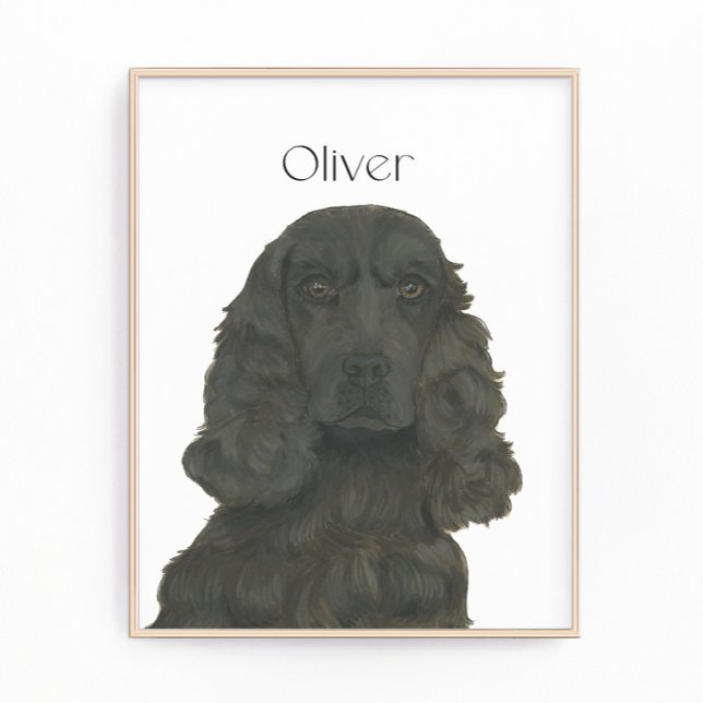 Personalised Black Cocker Spaniel Art Photo Print (Creator Uploaded)