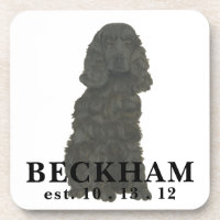 Personalised Black Cocker Spaniel Beverage Coaster