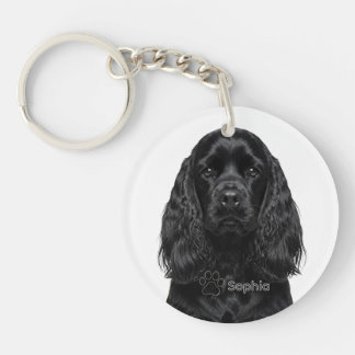 Personalised Black Cocker Spaniel Dog Keychains