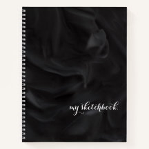 Personalised Black Cover Minimalist Sketchbook  No