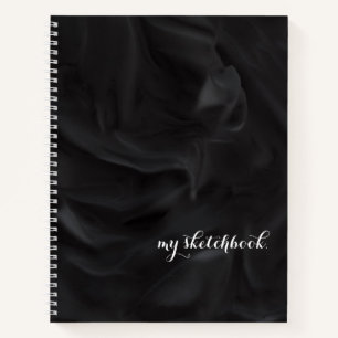 Personalised Black Cover Minimalist Sketchbook  No Notebook