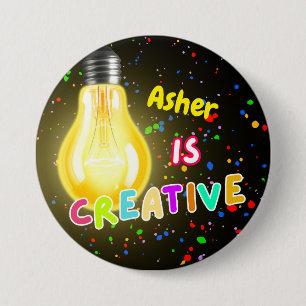 Personalised Black Creative Affirmation  7.5 Cm Round Badge