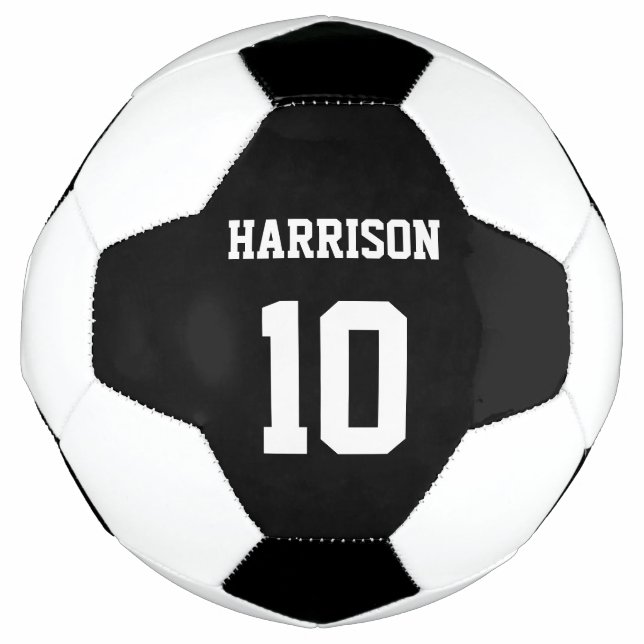 Personalised black custom name sports team number football (Front)
