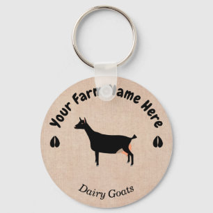 Personalised Black Dairy Goat Key Ring