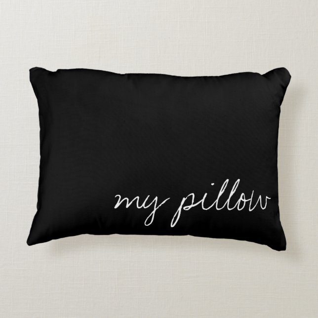 Personalised Black Decorative Cushion (Back)