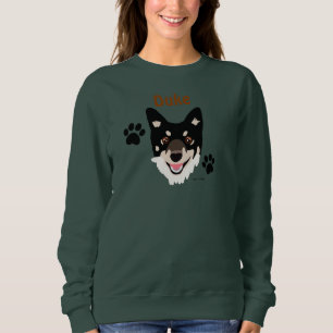 Personalised Black Dog and Paws Sweatshirt