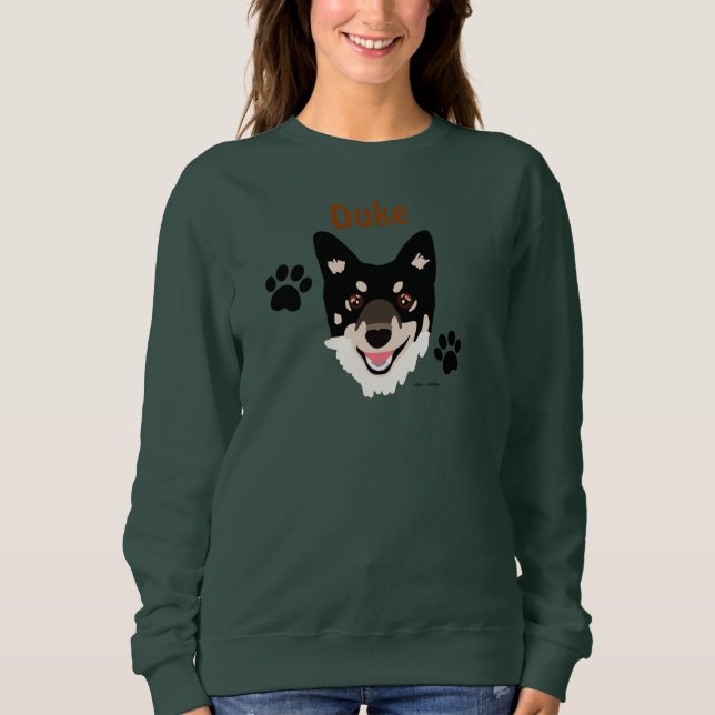 Personalised Black Dog and Paws Sweatshirt (Front)