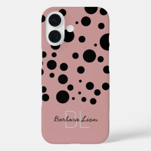 personalised black dots iPhone 16 case