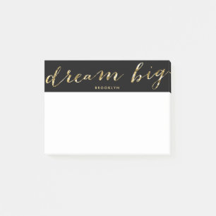 Personalised Black Dream Big Post-it® Notes