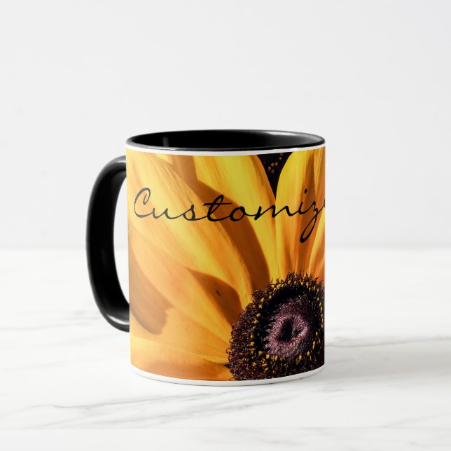 Personalised Black Eyed Susan Coffee Mug (Front Left)