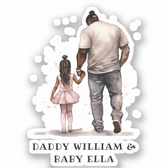 Personalised Black Father and Daughter (3) (Front)