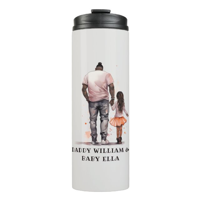 Personalised Black Father and Daughter (4) Thermal Tumbler (Front)