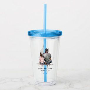 Personalised Black Father and Daughter (5) Acrylic Tumbler