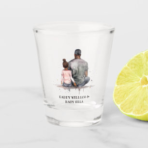 Personalised Black Father and Daughter (5) Shot Glass