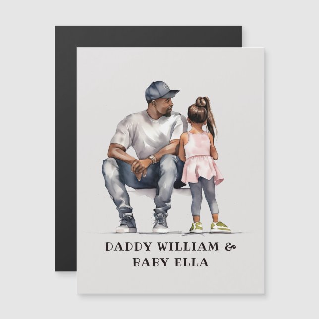 Personalised Black Father and Daughter (6) (Front/Back)