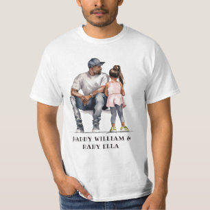 Personalised Black Father and Daughter (6) T-Shirt