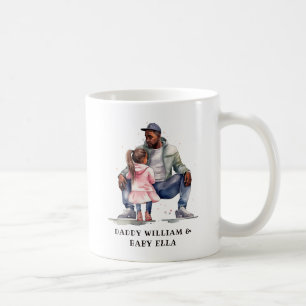 Personalised Black Father and Daughter (7) Coffee Mug