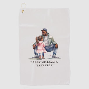 Personalised Black Father and Daughter (7) Golf Towel