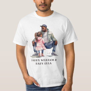 Personalised Black Father and Daughter (7) T-Shirt