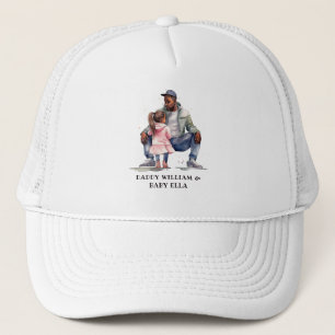 Personalised Black Father and Daughter (7) Trucker Hat