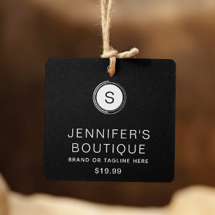 Personalised Black Faux Glitter Boutique Branding Calling Card