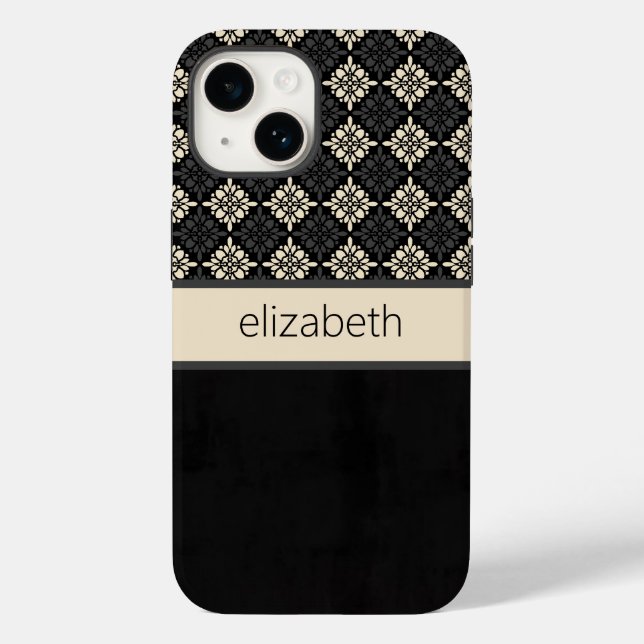 Personalised Black Floral Phone Case (Back)