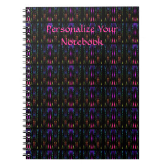 Personalised Black Fractal Mosaic Spiral Notebook
