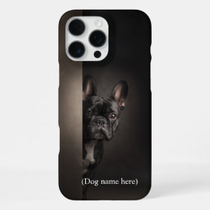 Personalised Black Frenchie Portrait iPhone 16 Pro Max Case