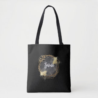 Personalised Black Geometric Thermal Tumbler Tote Bag