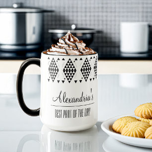 Personalised Black Geometric Triangles  Mug
