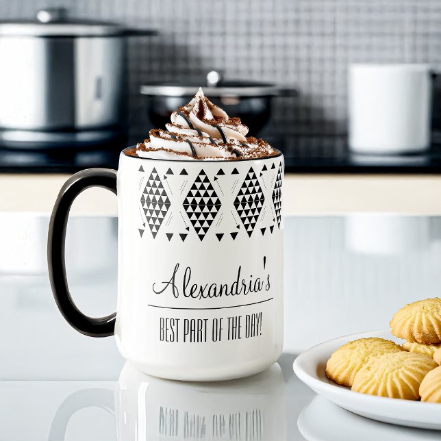 Personalised Black Geometric Triangles  Mug (Creator Uploaded)
