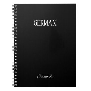  Personalised Black German Subject Notebook