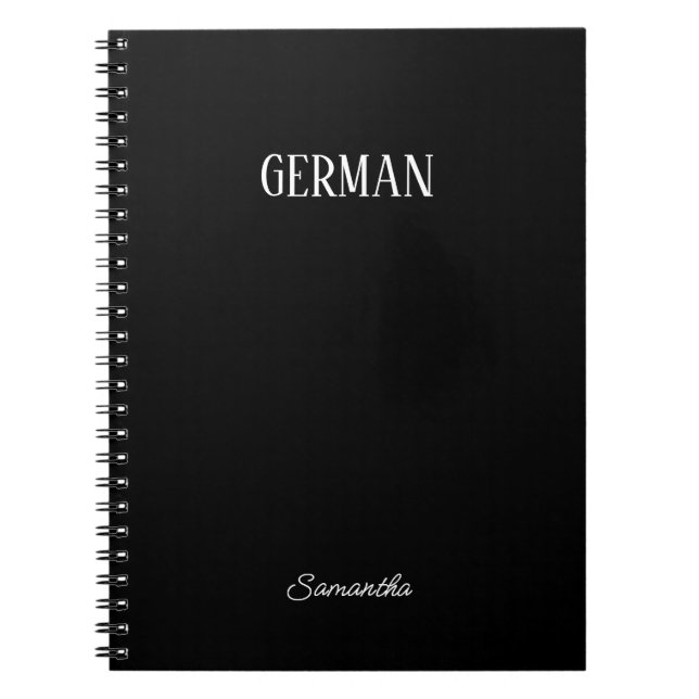  Personalised Black German Subject Notebook (Front)
